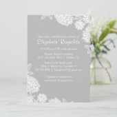 Invitations Élégantes de douche nuptiale gris (Debout devant)