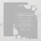Invitations Élégantes de douche nuptiale gris (Devant / Derrière)