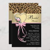 Invitations Élégantes de douche nuptiale Leopard (Devant / Derrière)