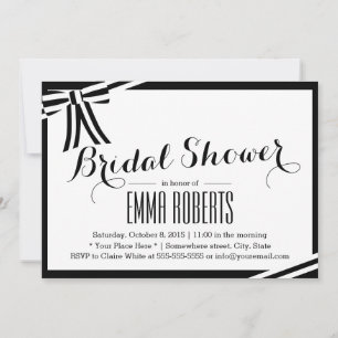 Invitations élégantes de douche nuptiale noire et