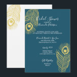 Invitations Élégantes de douche nuptiale Peacock o<br><div class="desc">Elégante et moderne Gold Peacock Bridal Shower Invitations. Est livré avec des accessoires assortis pour compléter vos célébrations de mariage.</div>