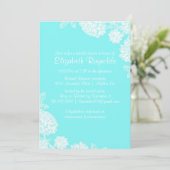 Invitations Élégantes de douche nuptiale Turquoise (Debout devant)