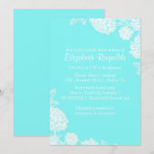 Invitations Élégantes de douche nuptiale Turquoise (Devant / Derrière)