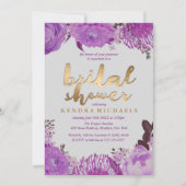 Invitations Élégantes de douche nuptiale violet (Devant)