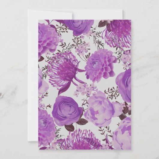 Invitations Élégantes de douche nuptiale violet (Dos)