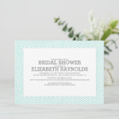 Invitations Elégantes de douche nuptiale Zigzag (Debout devant)