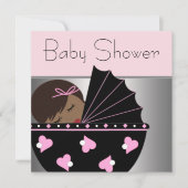 Invitations élégantes de douche pour bébé rose et  (Devant)