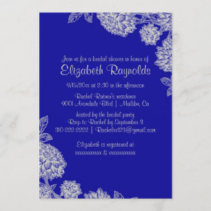Invitations élégantes de douches nuptiales bleues 