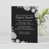 Invitations Élégantes de douches nuptiales en noir (Debout devant)