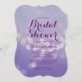 Invitations Élégantes de douches nuptiales Lilac v (Devant / Derrière)