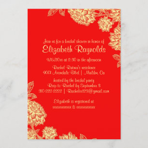 Invitations élégantes de douches nuptiales Red & G