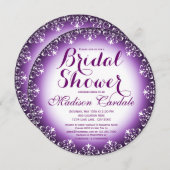 Invitations Élégantes de douches nuptiales rondes  (Devant / Derrière)