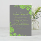 Invitations Élégantes de douches nuptiales vertes  (Debout devant)