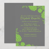 Invitations Élégantes de douches nuptiales vertes  (Devant / Derrière)