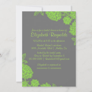 Invitations Élégantes de douches nuptiales vertes 