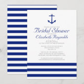 Invitations élégantes de Fête de la mariée d'Ancre (Devant / Derrière)