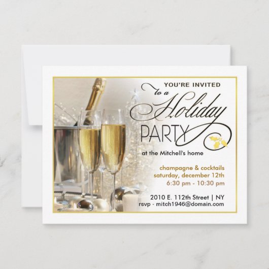 Invitations élégantes de fêtes de fin d'année (Devant)