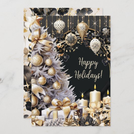 Invitations élégantes de fêtes de fin d'année (Devant / Derrière)