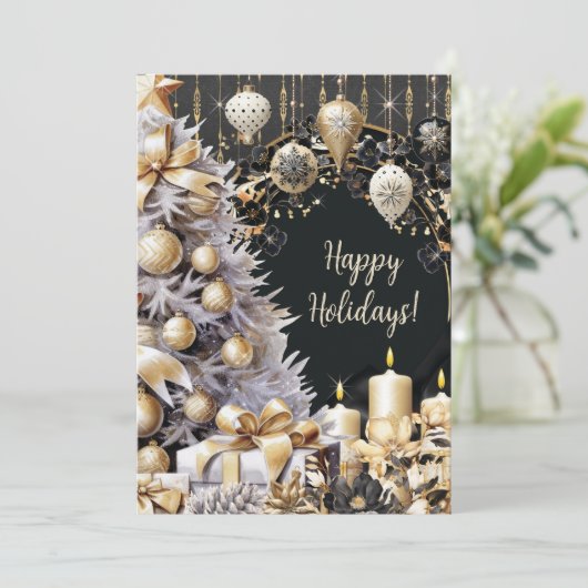 Invitations élégantes de fêtes de fin d'année (Debout devant)