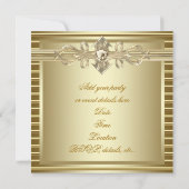 Invitations élégantes de Gold Party (Dos)