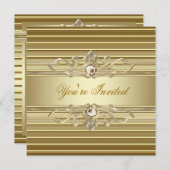 Invitations élégantes de Gold Party (Devant / Derrière)