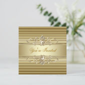 Invitations élégantes de Gold Party (Debout devant)