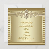 Invitations élégantes de Gold Party (Dos)