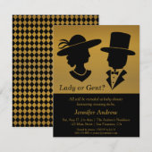 Invitations élégantes de Madame Gent Gender Reveal (Devant / Derrière)