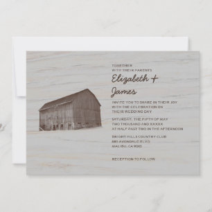 Invitations Élégantes de mariage à la ferme
