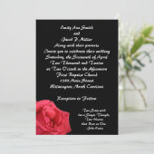 Invitations Élégantes de mariage à la rose rouge (Debout devant)
