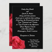 Invitations Élégantes de mariage à la rose rouge (Devant / Derrière)