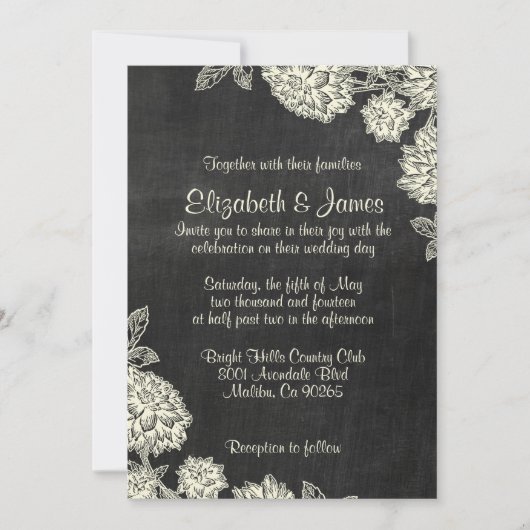 Invitations élégantes de mariage d'ardoise (Devant)
