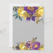Invitations élégantes de Mariage de automne violet (Dos)