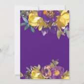 Invitations élégantes de Mariage de automne violet (Dos)