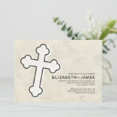 Invitations élégantes de mariage de croix de fer (Debout devant)