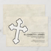 Invitations élégantes de mariage de croix de fer (Devant / Derrière)