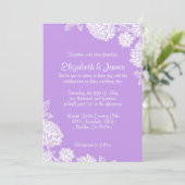 Invitations élégantes de mariage de lavande (Debout devant)