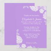 Invitations élégantes de mariage de lavande (Devant / Derrière)