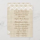 Invitations Élégantes De Mariage De Linge Et De De (Devant / Derrière)