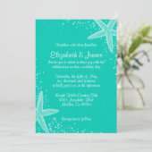 Invitations élégantes de mariage d'étoiles de mer (Debout devant)