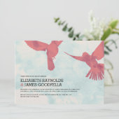 Invitations Élégantes de mariage d'oiseaux rouges (Debout devant)