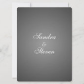 Invitations élégantes de mariage en argent foncé (Dos)