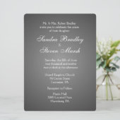 Invitations élégantes de mariage en argent foncé (Debout devant)