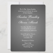 Invitations élégantes de mariage en argent foncé (Devant)