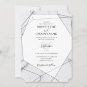 Invitations élégantes de mariage en marbre géométr (Devant)