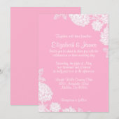 Invitations Élégantes de mariage rose (Devant / Derrière)