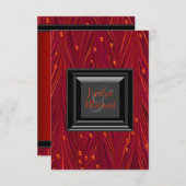 Invitations élégantes de mariage rouge et noir (Devant / Derrière)