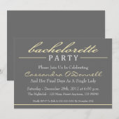Invitations élégantes de partie de Bachelorette (Devant / Derrière)