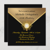 Invitations élégantes de partie de dames de noir (Devant / Derrière)