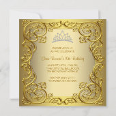Invitations élégantes de Quinceanera Or Blanc (Dos)